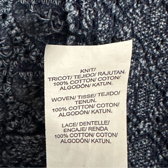 LUCKY BRAND 3/4 SLEEVE RELAXED FIT DENIM LOOK COTTON FEEL HI LO BLOUSE. … - Picture 9 of 9